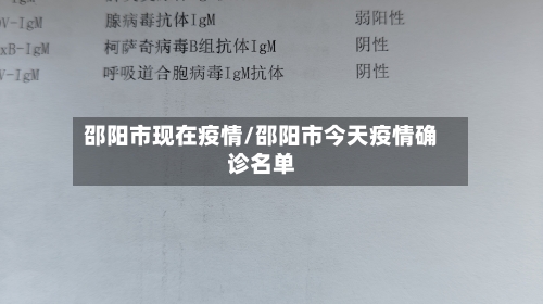 邵阳市现在疫情/邵阳市今天疫情确诊名单-第2张图片